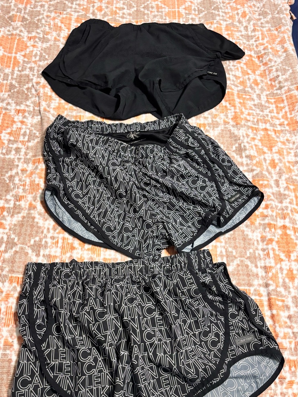 Calvin Klein Black Logo-Print Athletic Shorts Set